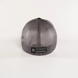 Black Clover Fitted Mesh 6 3D Gray Clover Black Hat Rear View