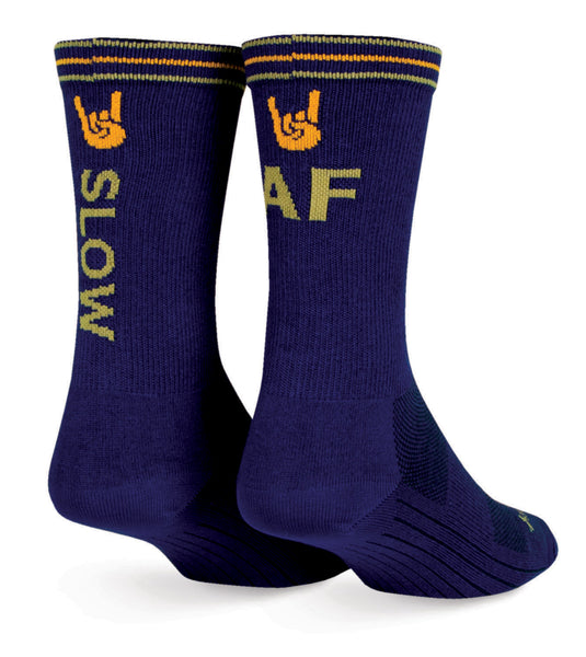 Sock Guy Slow AF Acrylic Crew Socks Royal Blue