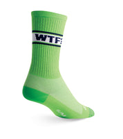 Sock Guy WTF Green Acrylic Crew Socks Rear View