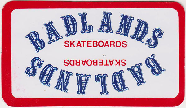 Original Badlands Skateboards Sticker 1970's
